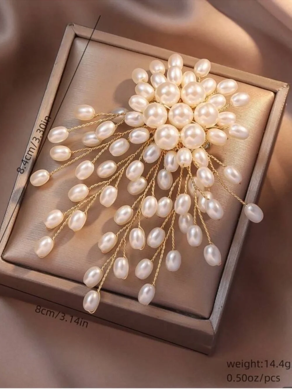 Handmade Pearl Starburst Artisan Brooch